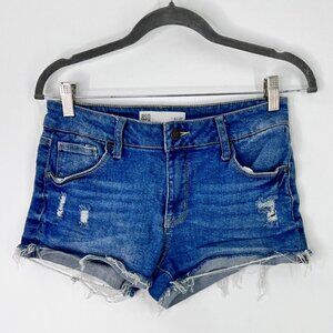 RSQ Womens Jean Shorts Size 5 Malibu Short Blue Denim Raw Hem 27" Waist